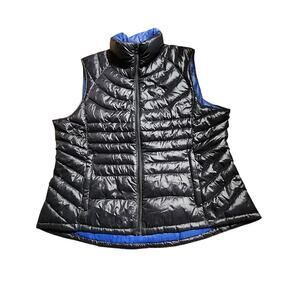 Bernardo Goose Down Puffer Black Packable Vest w/ Travel Pouch Women XL NWOT